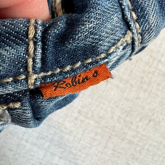 Robin's Jean Mid Rise Straight Leg Jeans Men's 33x31.5 VIP Gold Zipper Whiskered - Picture 10 of 16